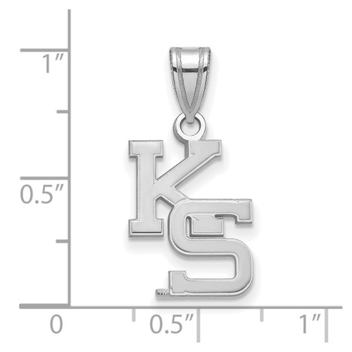 14K White Gold Kansas State University Medium Pendant by LogoArt (4W045KSU)