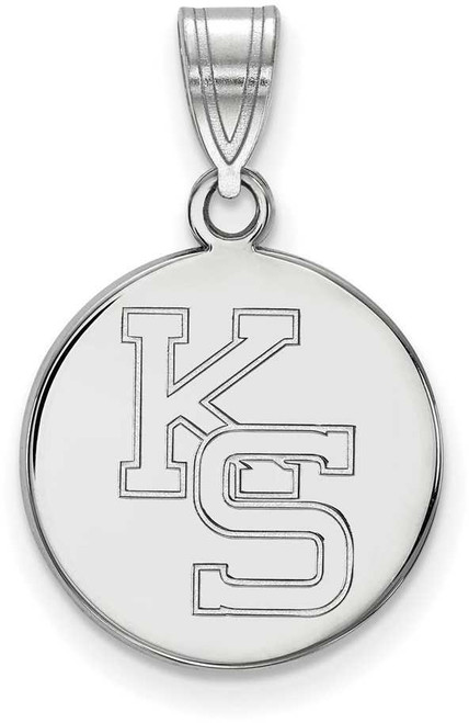 Image of 14K White Gold Kansas State University Medium Pendant by LogoArt (4W067KSU)