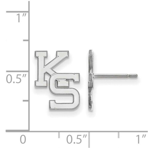 Image of 14K White Gold Kansas State University Small Post Earrings by LogoArt