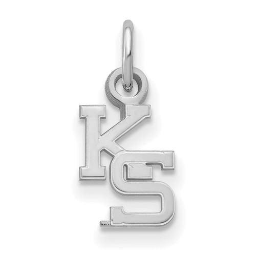 14K White Gold Kansas State University X-Small Pendant by LogoArt (4W043KSU)