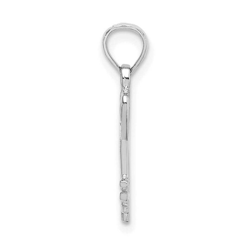 Image of 14K White Gold Key w/ Heart Pendant