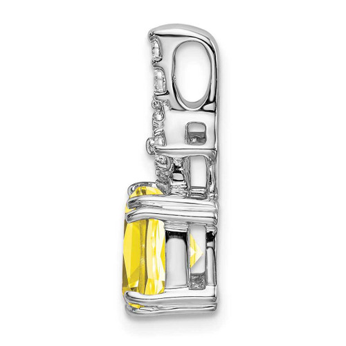 Image of 14K White Gold Lab Grown Diamond & Created Yellow Sapphire Pendant