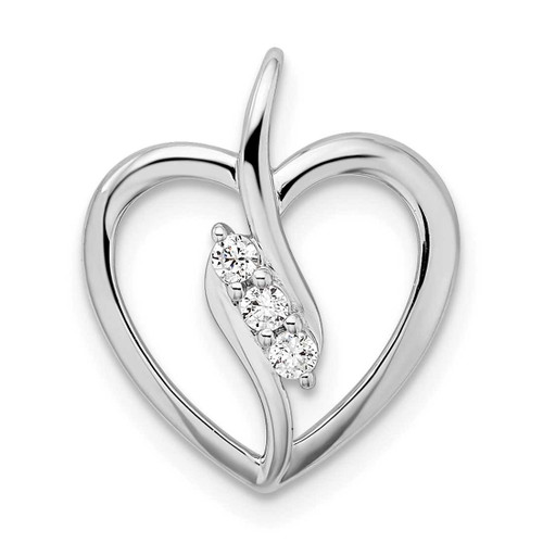 Image of 14K White Gold Lab Grown Diamond SI1/SI2, G H I, Open Heart Pendant