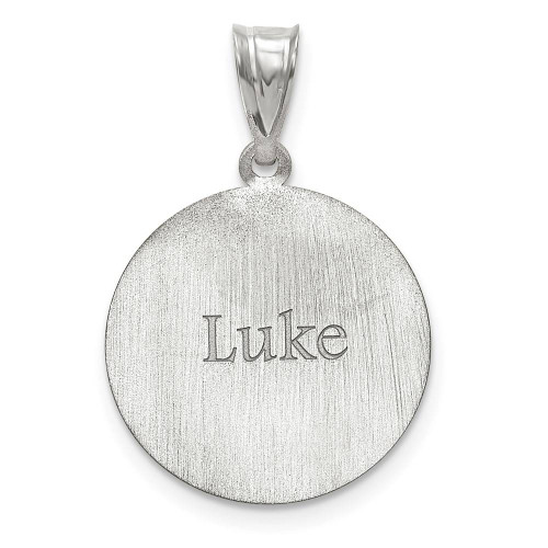 Image of 14k White Gold Lasered Soccer Number And Name Pendant