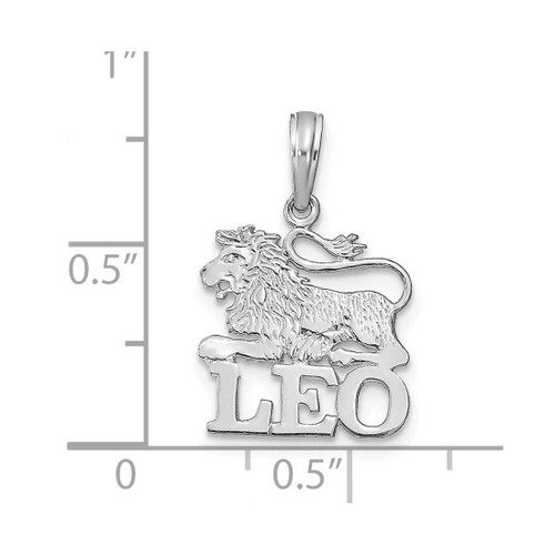 Image of 14K White Gold LEO Pendant