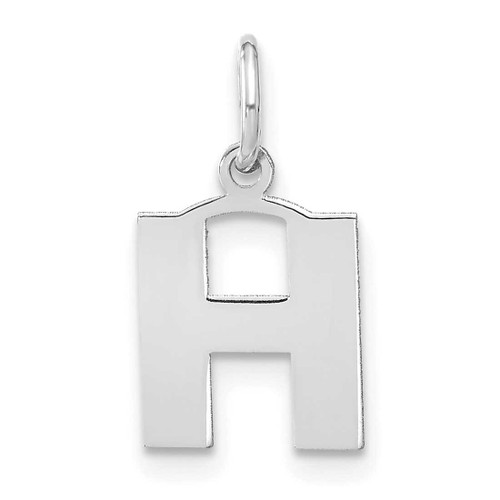 Image of 14K White Gold Letter H Initial Charm XNA1337W/H