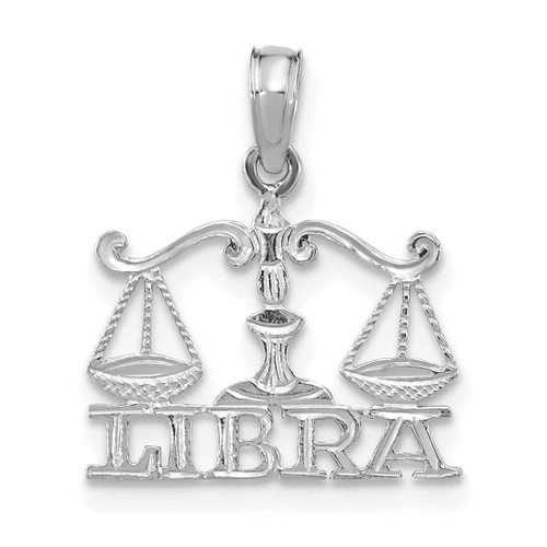 Image of 14K White Gold LIBRA Pendant