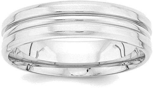 Image of 14K White Gold Light Comfort Fit Fancy Band Ring WB119L