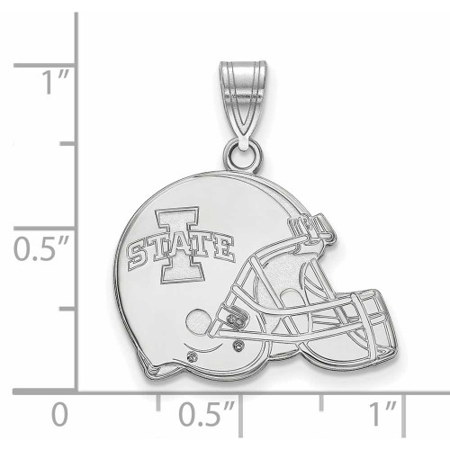 Image of 14k White Gold LogoArt Iowa State University Football Helmet Pendant
