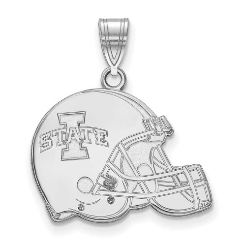 Image of 14k White Gold LogoArt Iowa State University Football Helmet Pendant