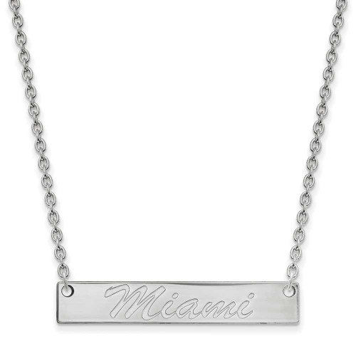 Image of 14k White Gold LogoArt Miami University Bar Necklace