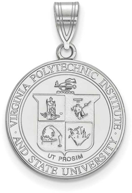 Image of 14k White Gold LogoArt Virginia Tech Large Crest Pendant