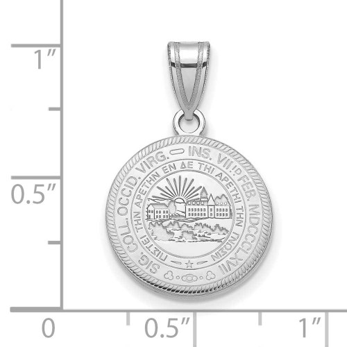 Image of 14k White Gold LogoArt West Virginia University Medium Crest Pendant