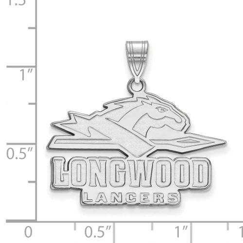 Image of 14K White Gold Longwood University Large Pendant by LogoArt