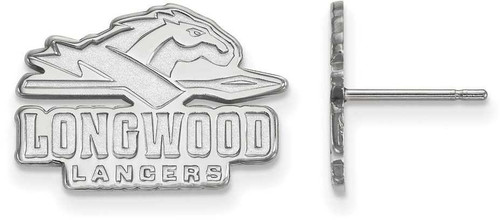 Image of 14K White Gold Longwood University Small Post Earrings by LogoArt