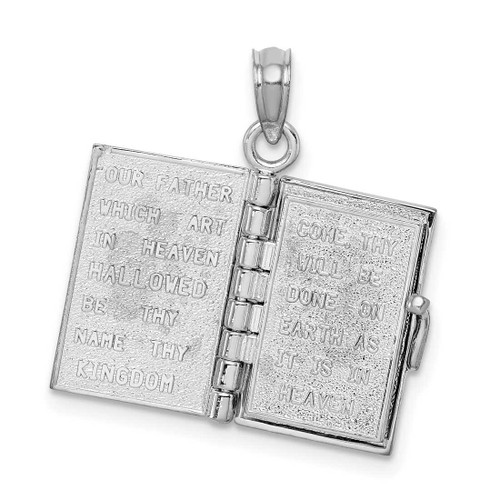 Image of 14K White Gold Lords Prayer Bible Pendant