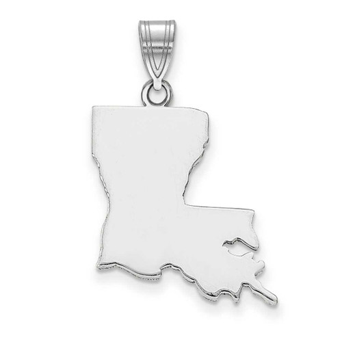 Image of 14K White Gold Louisiana State Pendant