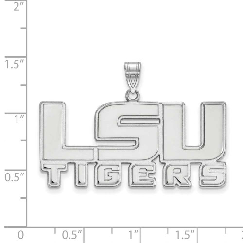 Image of 14K White Gold Louisiana State University Large Pendant by LogoArt (4W044LSU)