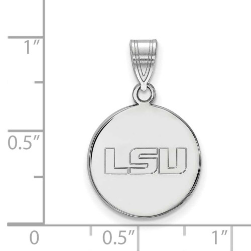 Image of 14K White Gold Louisiana State University Medium Disc Pendant by LogoArt