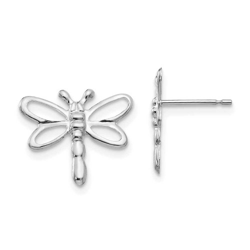 Image of 13mm 14K White Gold Madi K Polished Dragonfly Earrings
