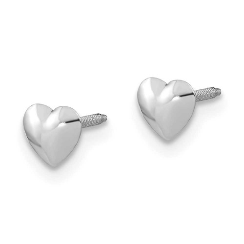 Image of 5mm 14K White Gold Madi K Rhodium-Plated Heart Screwback Post Earrings