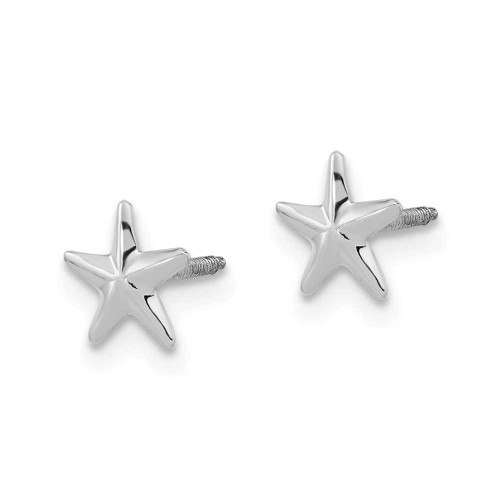 Image of 7mm 14K White Gold Madi K Screwback Star Post Earrings