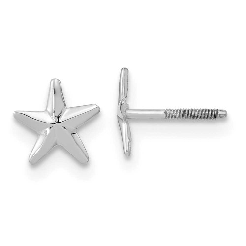 Image of 7mm 14K White Gold Madi K Screwback Star Post Earrings