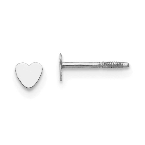 Image of 4mm 14K White Gold Madi K Tiny Heart Baby Post Earrings