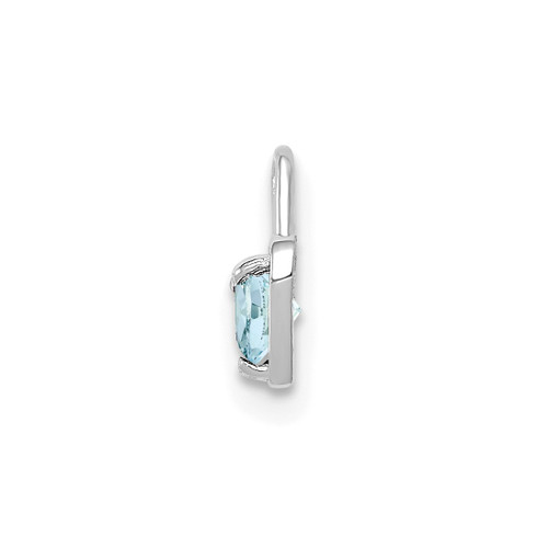 Image of 14K White Gold March Simulated Birthstone Heart Charm