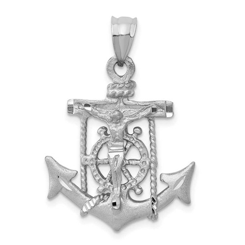 Image of 14K White Gold Mariners Cross Pendant K408