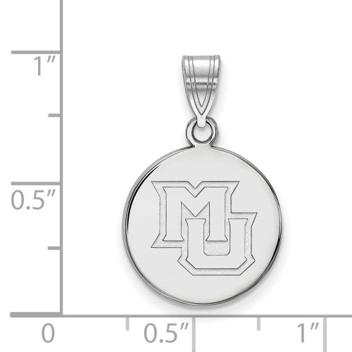 Image of 14K White Gold Marquette University Medium Disc Pendant by LogoArt