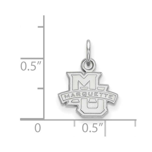 Image of 14K White Gold Marquette University X-Small Pendant by LogoArt (4W001MAR)