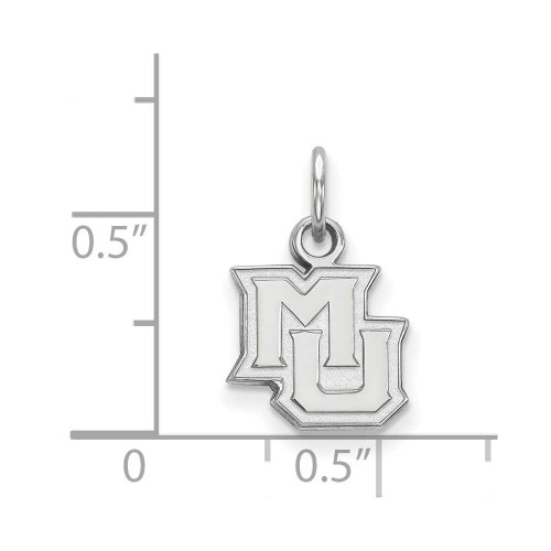 Image of 14K White Gold Marquette University X-Small Pendant by LogoArt (4W014MAR)