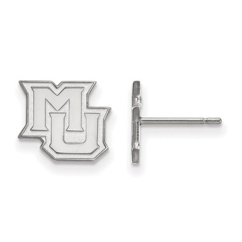 14K White Gold Marquette University X-Small Post Earrings by LogoArt