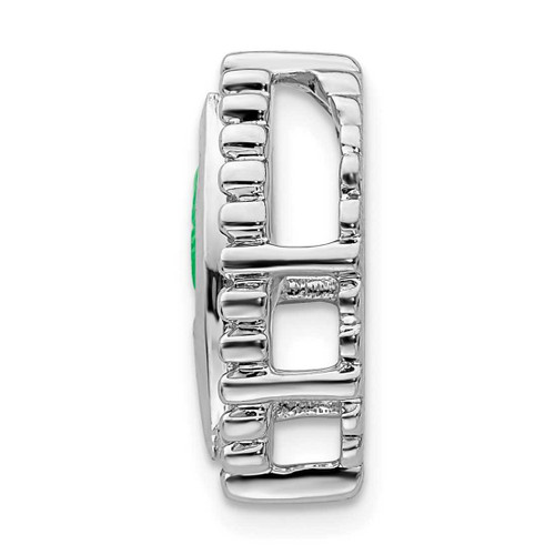 Image of 14K White Gold Marquise Emerald Chain Slide Pendant