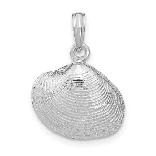 Image of 14K White Gold Medium Clam Shell Pendant