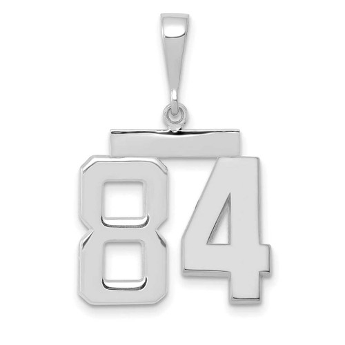 Image of 14K White Gold Medium Polished Number 84 Pendant