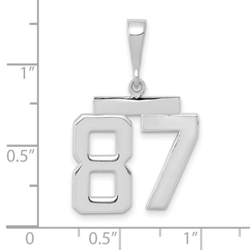 Image of 14K White Gold Medium Polished Number 87 Pendant
