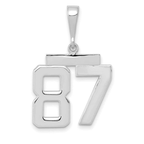 Image of 14K White Gold Medium Polished Number 87 Pendant