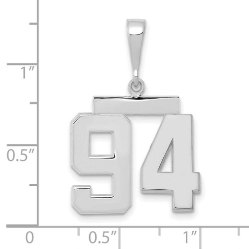 Image of 14K White Gold Medium Polished Number 94 Pendant