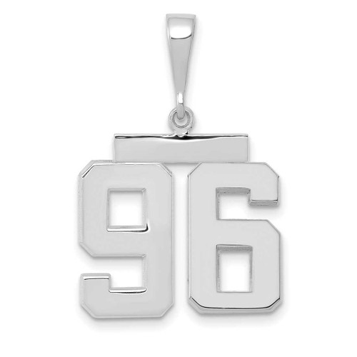 Image of 14K White Gold Medium Polished Number 96 Pendant