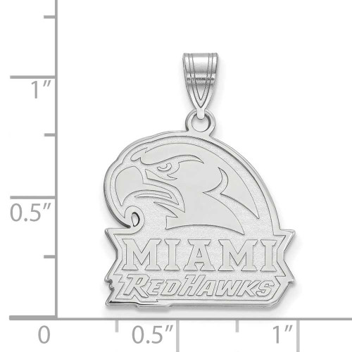 Image of 14K White Gold Miami University Large Pendant by LogoArt (4W022MU)