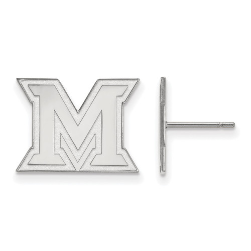 14K White Gold Miami University Small Post Earrings by LogoArt
