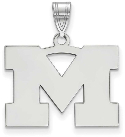 Image of 14K White Gold Michigan (University Of) Medium Pendant by LogoArt (4W003UM)