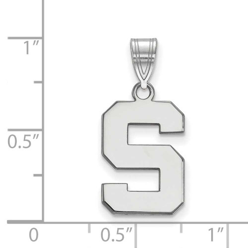 Image of 14K White Gold Michigan State University Medium Pendant by LogoArt (4W003MIS)