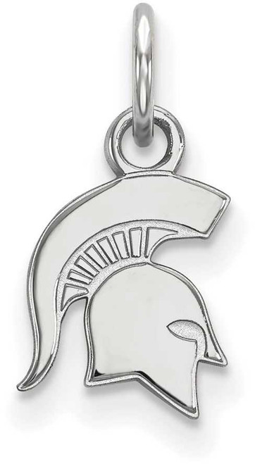 Image of 14K White Gold Michigan State University X-Small Pendant by LogoArt (4W043MIS)