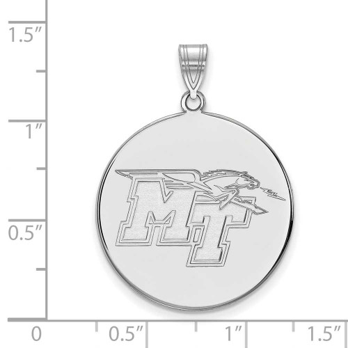 Image of 14K White Gold Middle Tennessee State University XL Disc Pendant by LogoArt