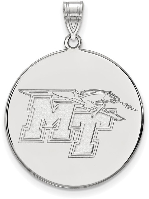 14K White Gold Middle Tennessee State University XL Disc Pendant by LogoArt