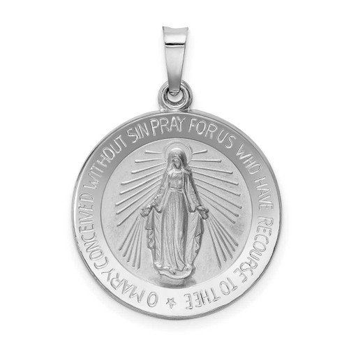 Image of 14K White Gold Miraculous Medal Pendant XR520