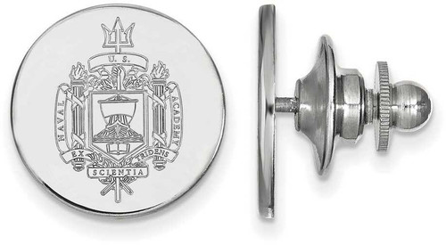 Image of 14K White Gold Navy Crest Lapel Pin by LogoArt